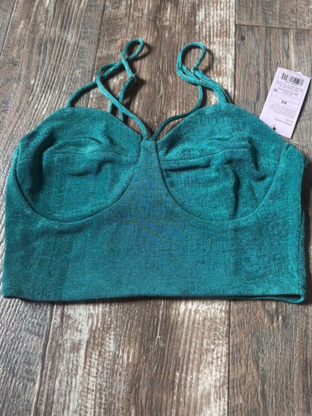 wild fable Teal Strappy Bustier Crop Top